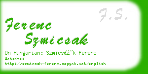 ferenc szmicsak business card